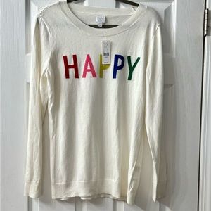NY&CO Cream Happy Sweater NWT Large